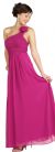 Main image of One Shoulder Floral Accent Pleated Formal Bridesmaid Dress